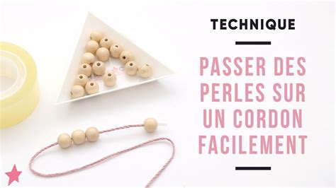 Illustration montrant comment enfiler des perles sur un fil élastique