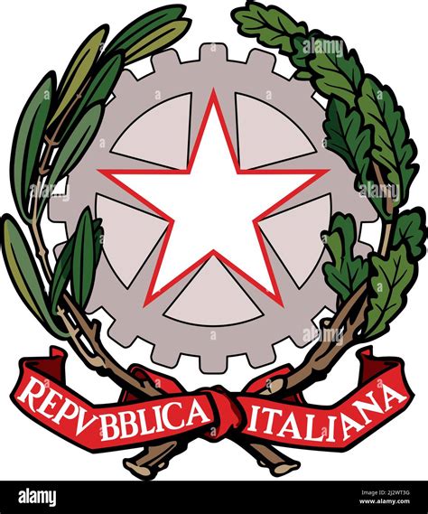 Emblème de la République Italienne avec une couronne de laurier
