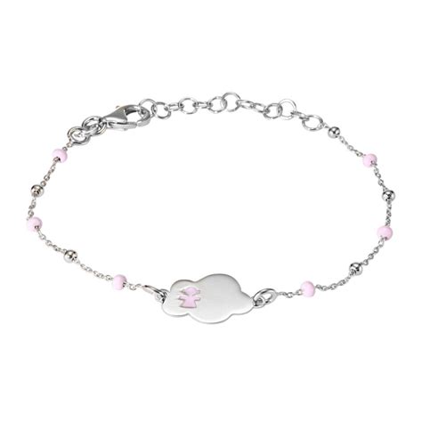 Bracelet enfant en argent rhodié rose avec fermoir