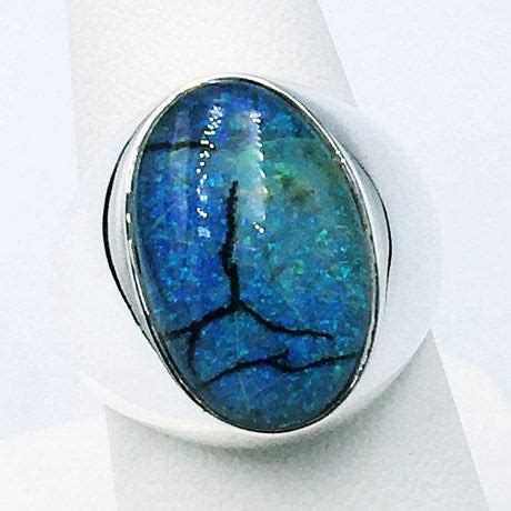Collection de bijoux en opale bleue pour homme (bague, bracelet)