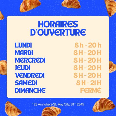 Infographie simple avec les jours et heures d'ouverture de la boutique Swarovski.