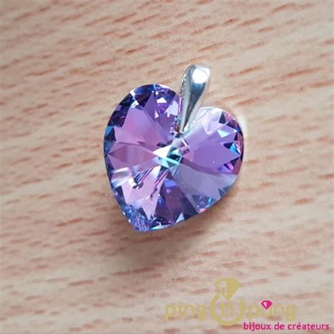 Bouton en forme de cœur en cristal Swarovski