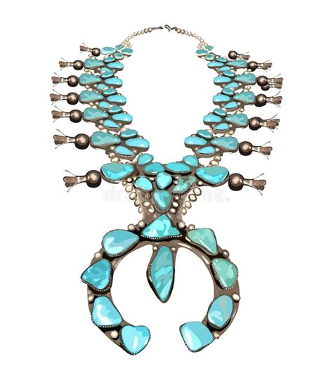 Illustrations de bijoux Navajo en argent et turquoise avec des motifs traditionnels