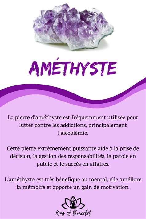 Infographie expliquant la signification de l'améthyste comme pierre de naissance de février