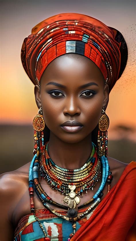 Femmes africaines portant des perles de taille traditionnelles