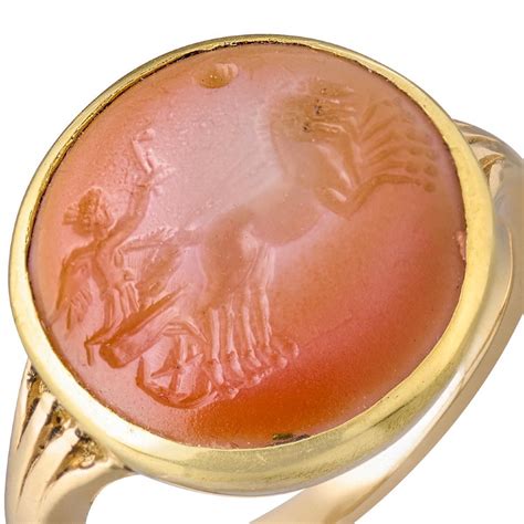Bague intaille moderne avec une gravure de guerrier antique
