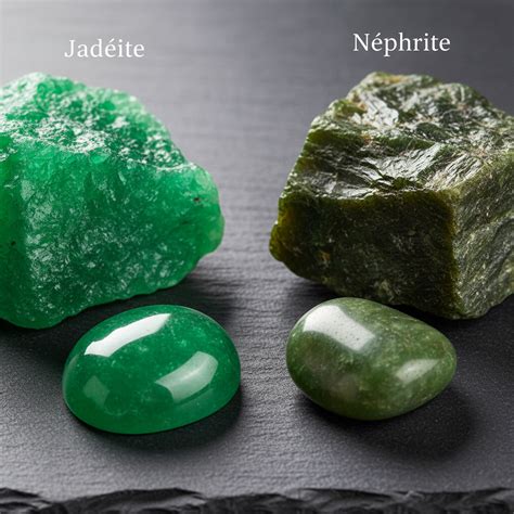 Comparaison visuelle entre la néphrite et la jadéite