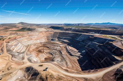 Vue aérienne d'une ancienne mine à ciel ouvert.