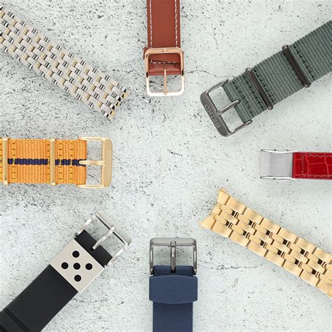Une sélection de bracelets de montre Fossil aux couleurs et matériaux variés