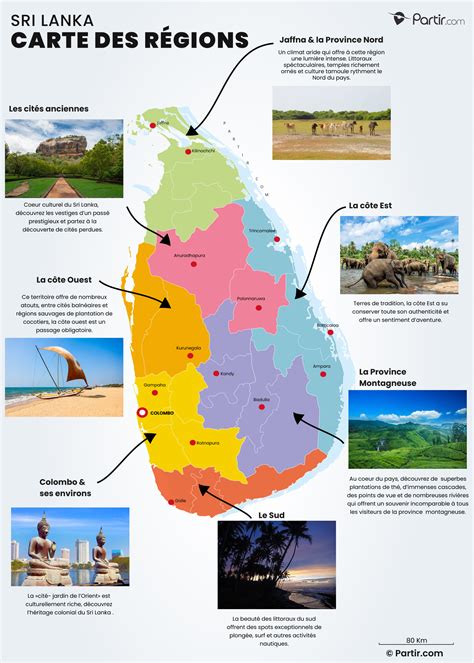 Carte du Sri Lanka indiquant les principales régions minières et centres de commerce de gemmes.