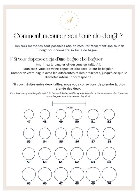 Infographie expliquant les étapes simples pour mesurer sa taille de bague à la maison.
