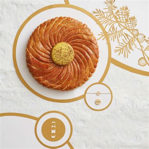 Illustrations des galettes Pierre Hermé et des bijoux Messika, mettant en avant la collaboration.