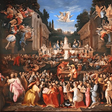 Peinture de la Renaissance représentant l'ouverture de la boîte de Pandore