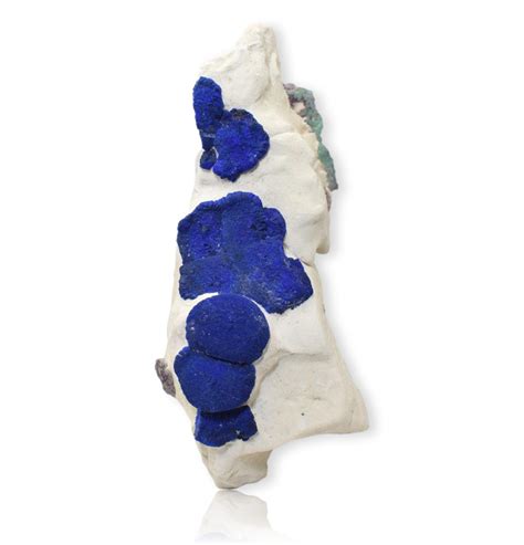 Placage d'azurite brute sur sa gangue