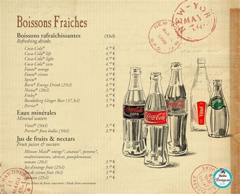 Infographie présentant la variété des boissons proposées au Bar Le Topaze (cocktails, bières, vins)