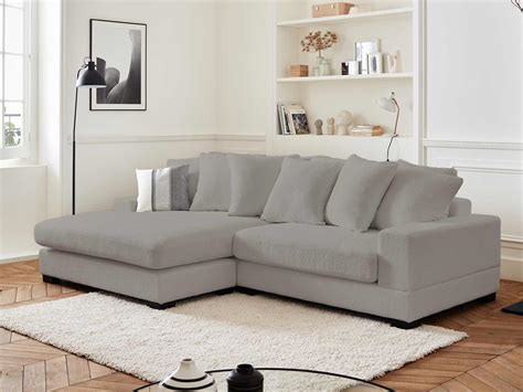 Vue éclatée d'un canapé d'angle Topaze montrant la méridienne et la configuration en L