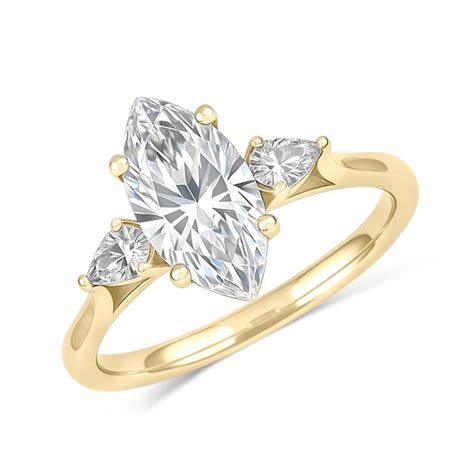 Schéma d'une bague marquise en argent avec ses différentes parties