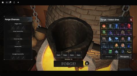 Interface de la forge montrant la fabrication d'overclocks