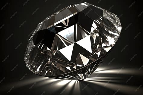 Gros plan sur un diamant brillant, mettant en évidence sa transparence et son éclat.