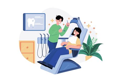 illustration d'un dentiste examinant un patient
