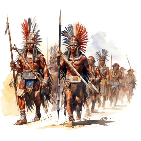 Illustration historique de guerriers portant des amulettes en pierre.