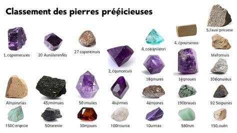 Images illustrant des ceintures de pierres précieuses de différentes épaisseurs