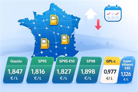 Infographie des prix des carburants à la station-service Leclerc Sainte-Eulalie