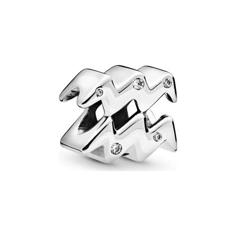 Schéma du charm Verseau Pandora avec ses dimensions et les matériaux utilisés
