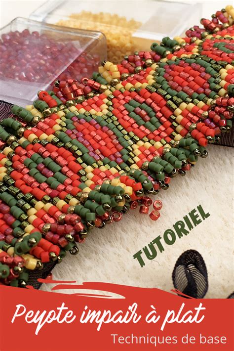 Illustration du point Peyote impair montrant le placement des perles
