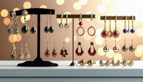 Illustration des différents types de boucles d'oreilles : clous, créoles, pendants