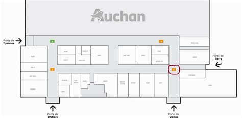 Plan du centre commercial Auchan avec l'emplacement du magasin Histoire d'Or.