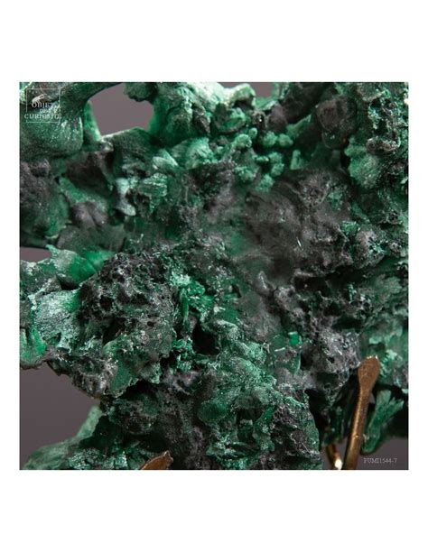 Photo macro d'une structure fibreuse de malachite du Congo