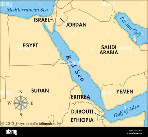 Carte de la Mer Rouge avec l'île de Zabargad mise en évidence