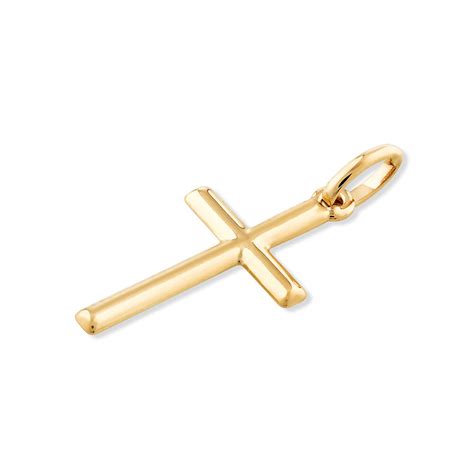 Photographie d'un pendentif croix en or jaune pour homme, sobre et élégant.