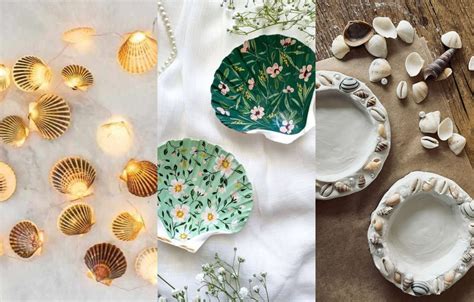 Une sélection de jolis coquillages ramassés sur la plage, prêts à être transformés en bijoux.