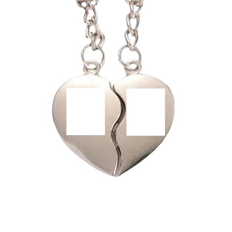 Illustration d'un collier cœur séparable en deux moitiés