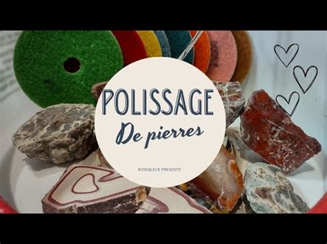 Schéma illustrant les différentes étapes du polissage des pierres, de l'abrasif grossier au poli miroir.