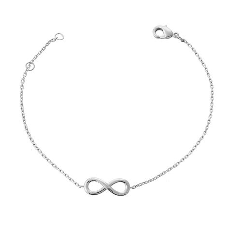 Bracelet jonc en argent rhodié avec un symbole infini serti de zirconium
