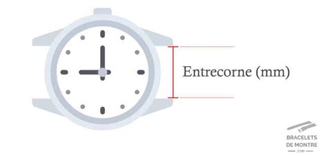 Schéma illustrant la mesure de l'entrecorne d'une montre