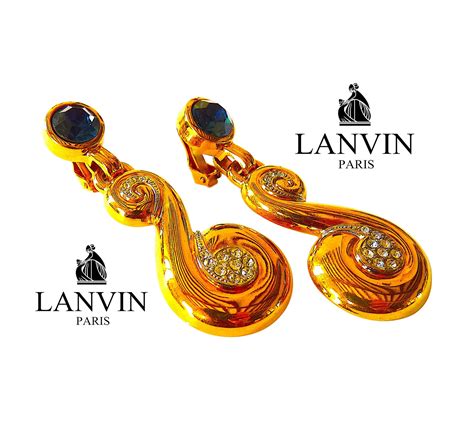 Ensemble de bijoux fantaisie Lanvin vintage (broches, boucles d'oreilles)