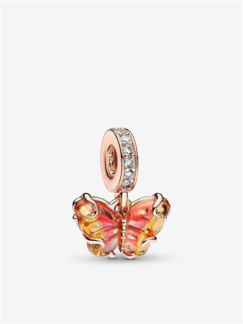 Pendentif papillon Pandora en argent avec détails en pierres scintillantes