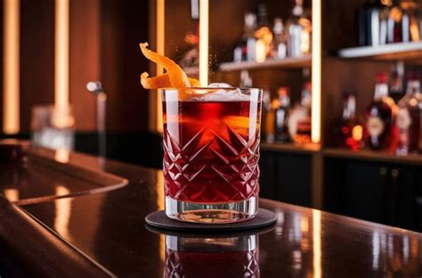Cocktail Negroni avec écorce d'orange confite