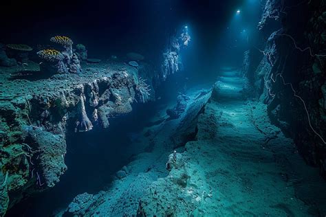 Vue panoramique des Abysses, montrant le gouffre géant et les restes de Vaisseaux.