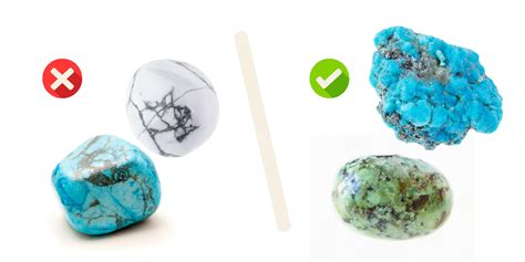 Tableau comparatif : Vraie Turquoise du Tibet vs. Fausse Turquoise teintée