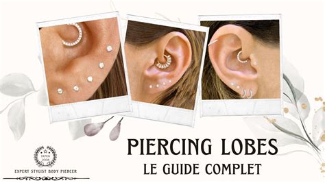 Schéma illustrant différentes répartitions de trois trous d'oreille sur un lobe et sur deux lobes.