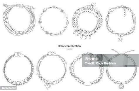 Illustration de différents styles de bracelets avec pendentifs personnalisables