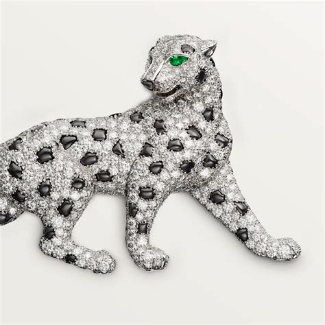 Broche Panthère de Cartier en émeraude oblong et or