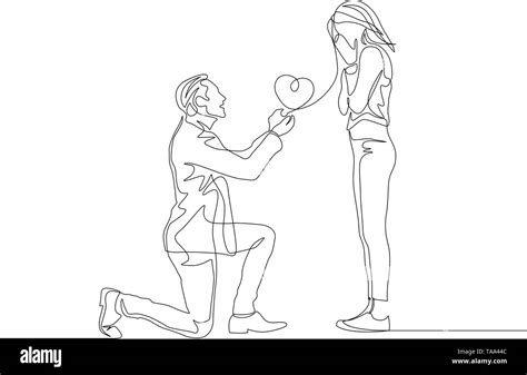 Illustration stylisée des différentes traditions de demande en mariage (genou à terre, bague)