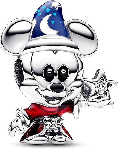 Charm Pandora exclusif anniversaire Mickey Mouse avec détails de pierres précieuses et signature de Mickey