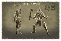 Illustration d'une armure elfique dans Skyrim